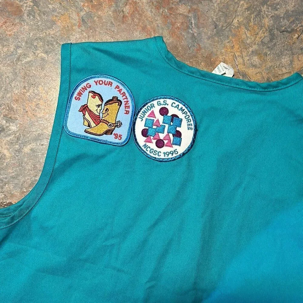 Girl Scouts Green Vest Patches Vintage